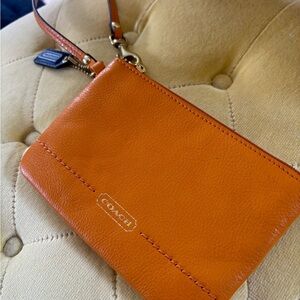 Coach leather wristlet bag